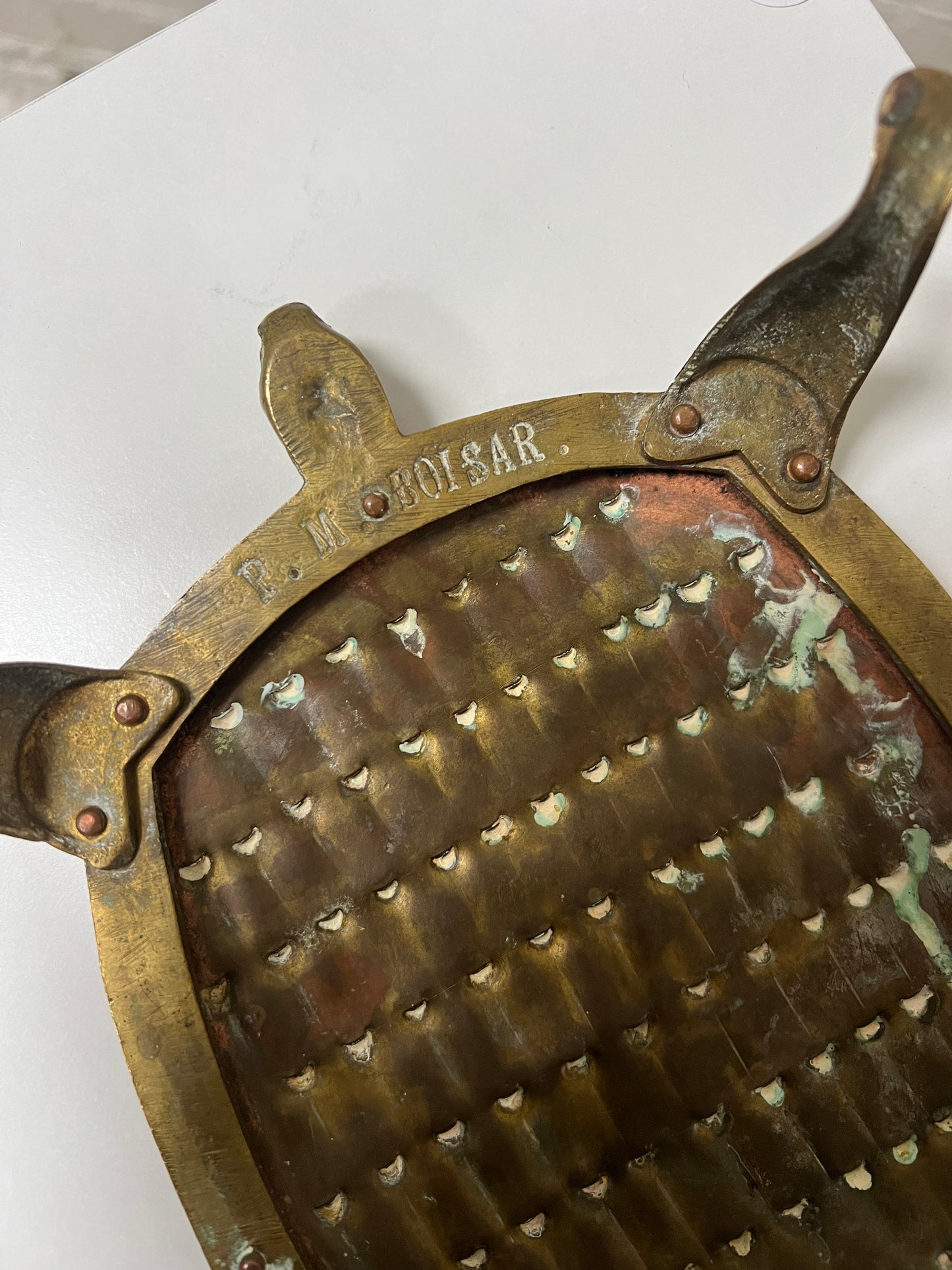BRASS TORTOISE CHEESE GRATER