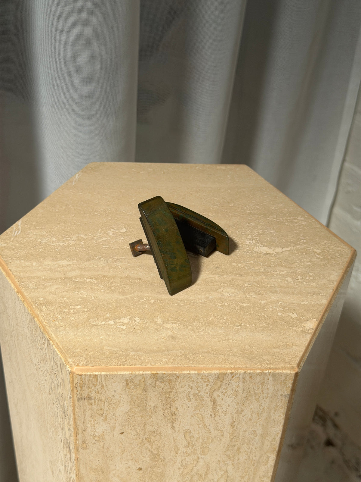 PAIR OF GREEN LUCITE HANDLES