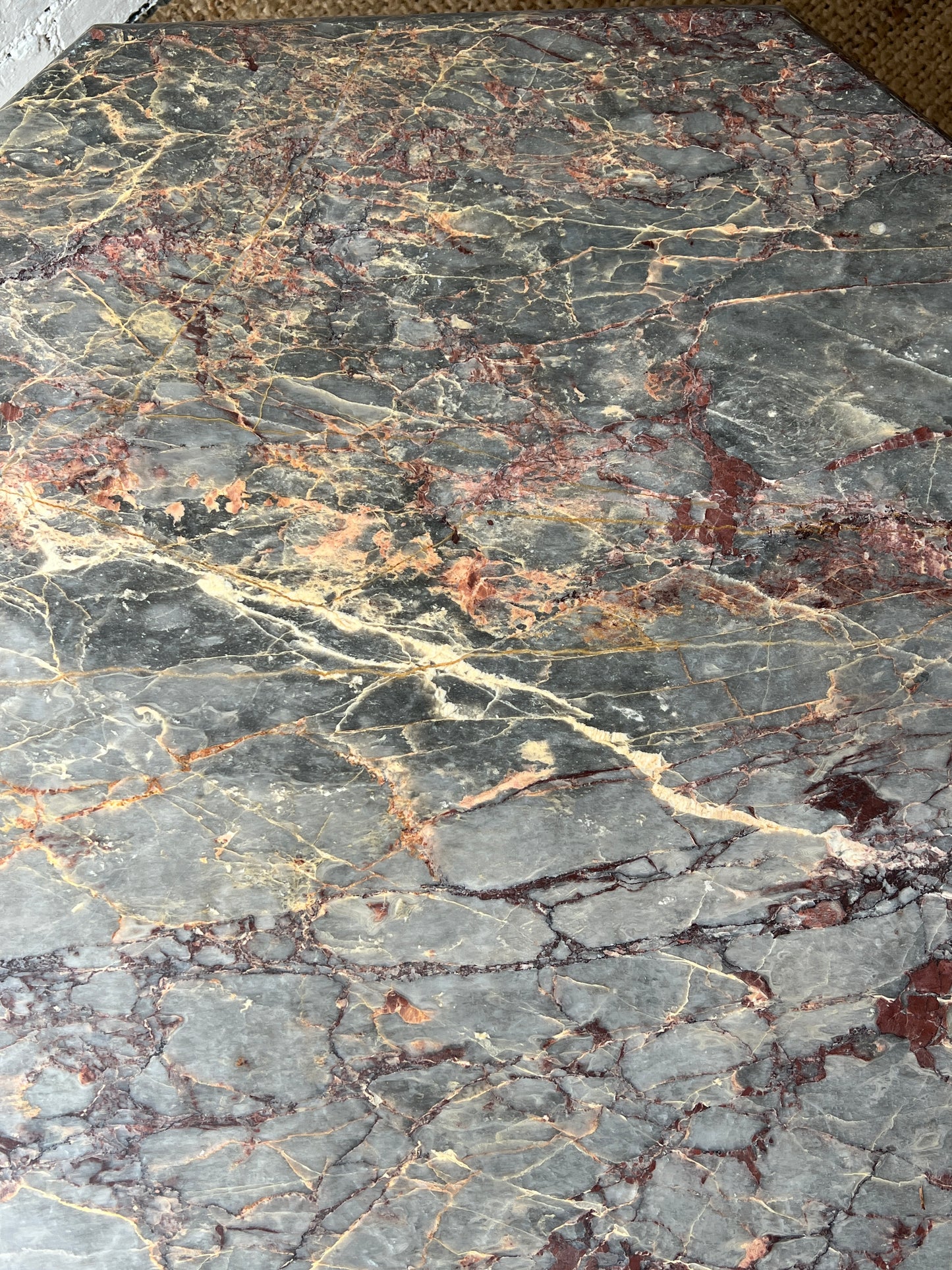 70S OCTAGONAL MARBLE COFFEE TABLE