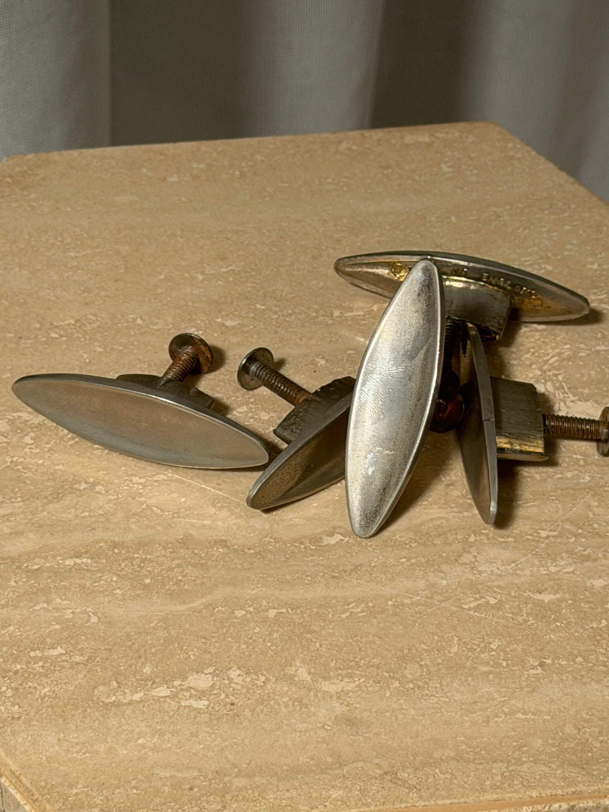 ART DECO CHROME DIAMOND HANDLES