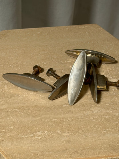 ART DECO CHROME DIAMOND HANDLES