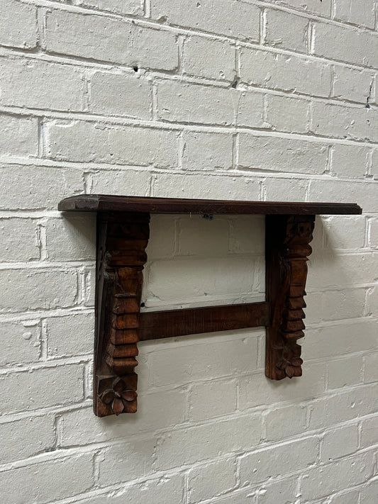 VINTAGE CARVED WALL SHELF