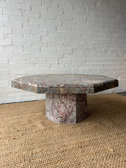 70S OCTAGONAL MARBLE COFFEE TABLE