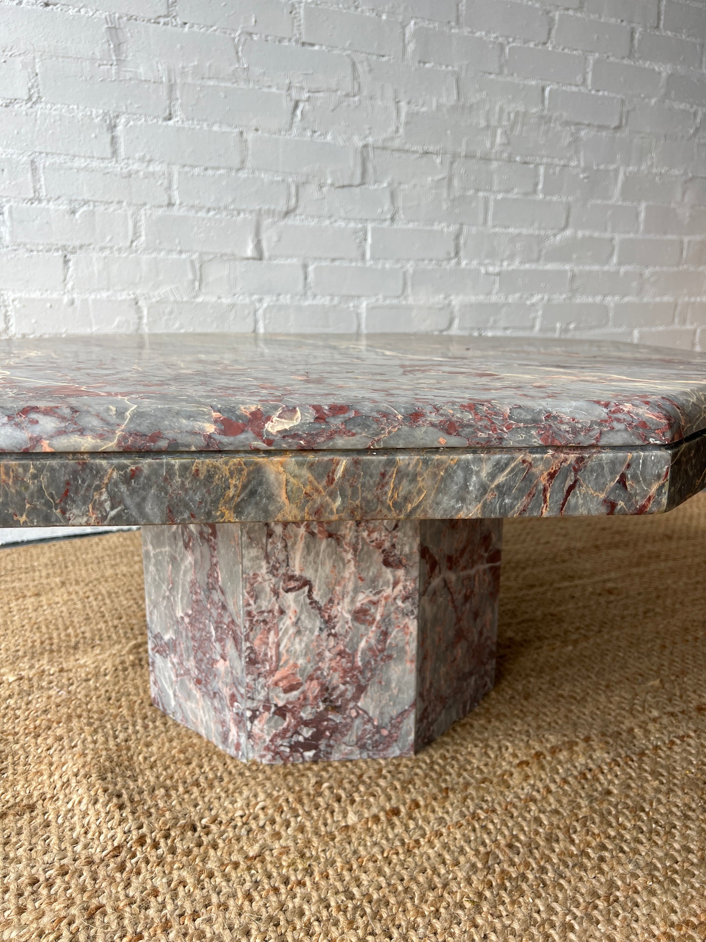 70S OCTAGONAL MARBLE COFFEE TABLE