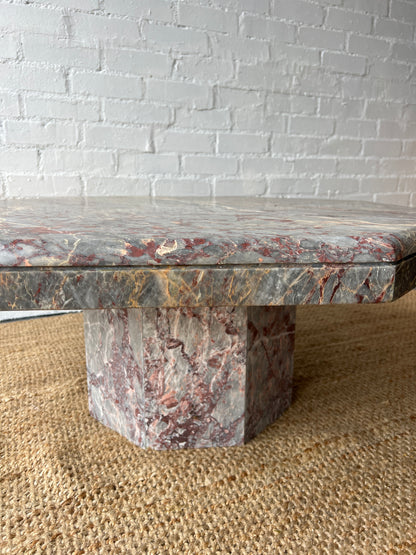 70S OCTAGONAL MARBLE COFFEE TABLE