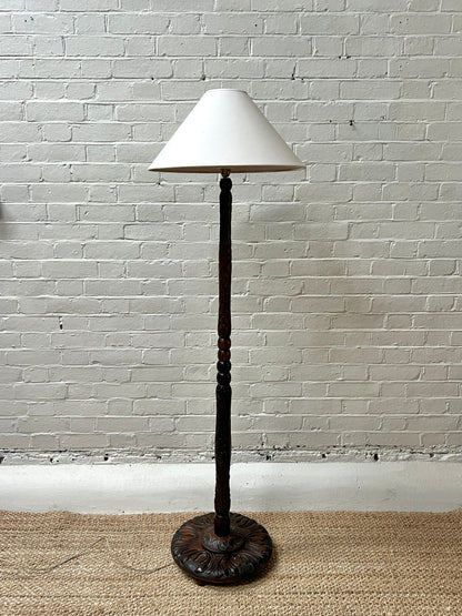 TALL CARVED FLOOR LAMP