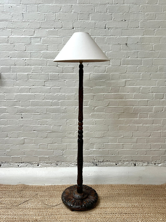 TALL CARVED FLOOR LAMP