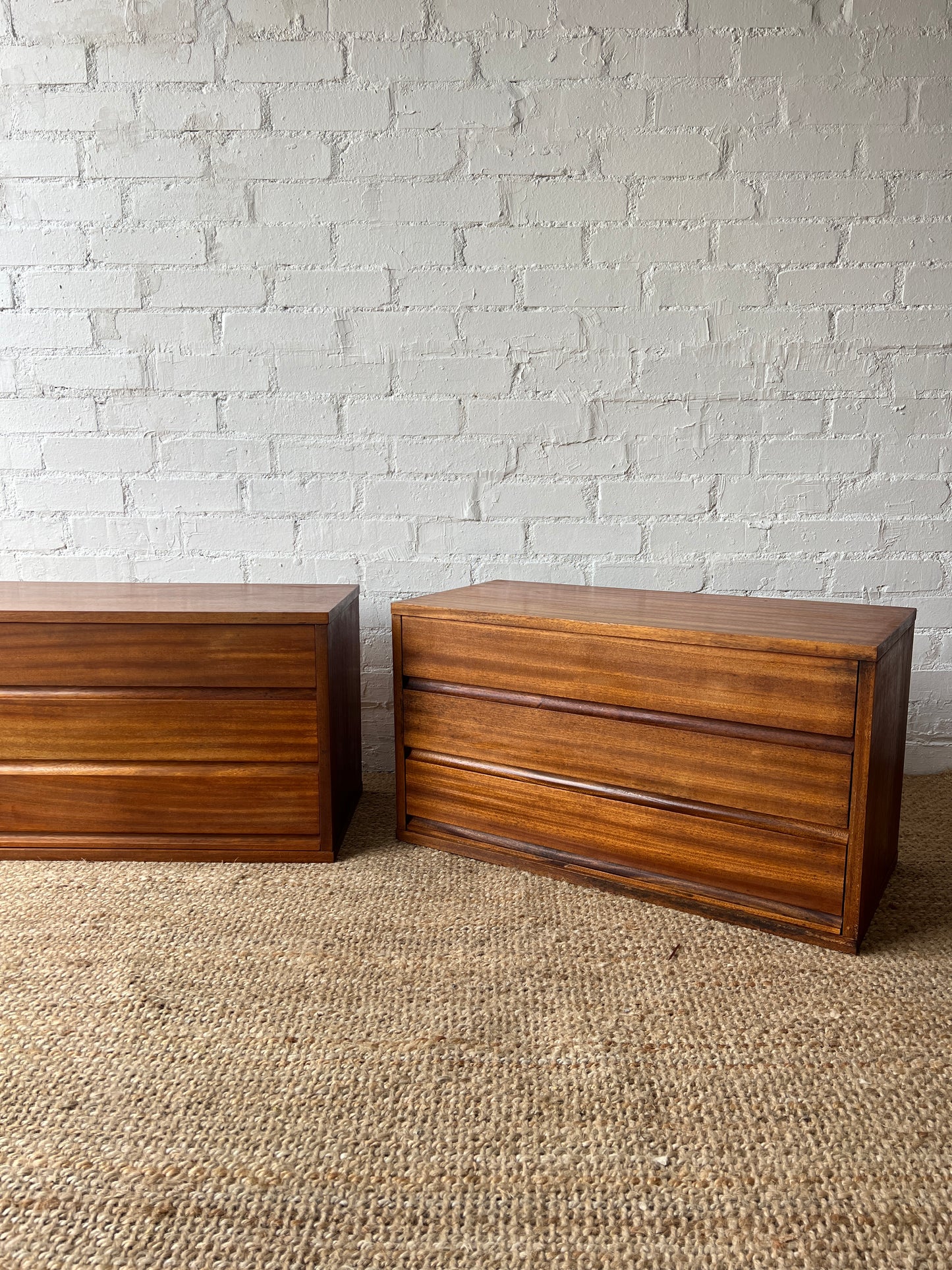 PAIR OF WIDE BEDSIDE TABLES / CHEST