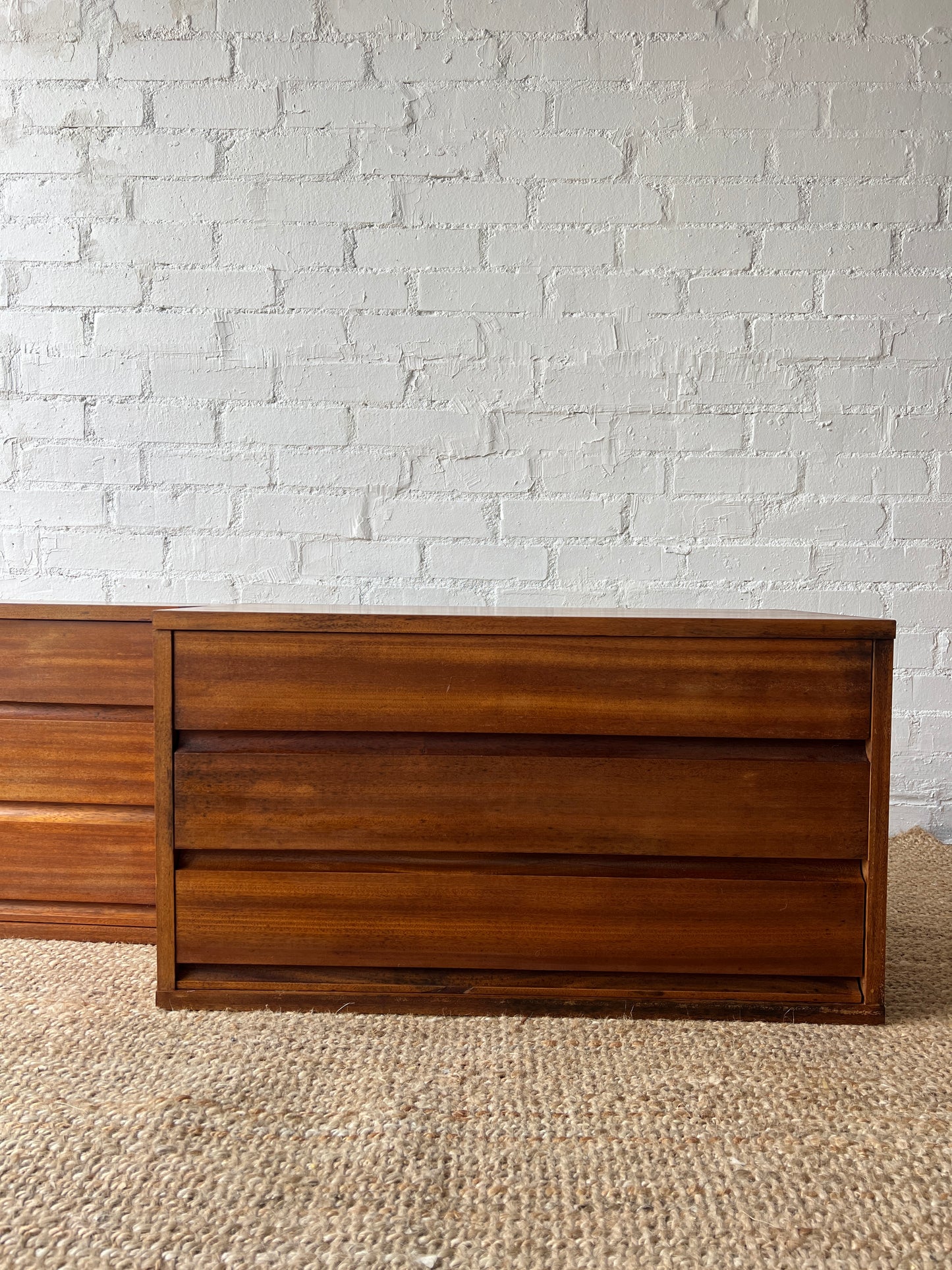 PAIR OF WIDE BEDSIDE TABLES / CHEST