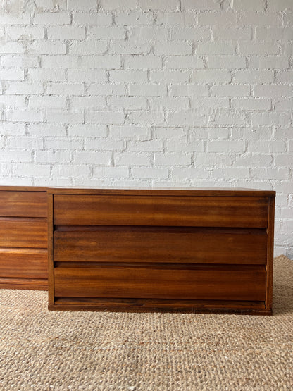 PAIR OF WIDE BEDSIDE TABLES / CHEST