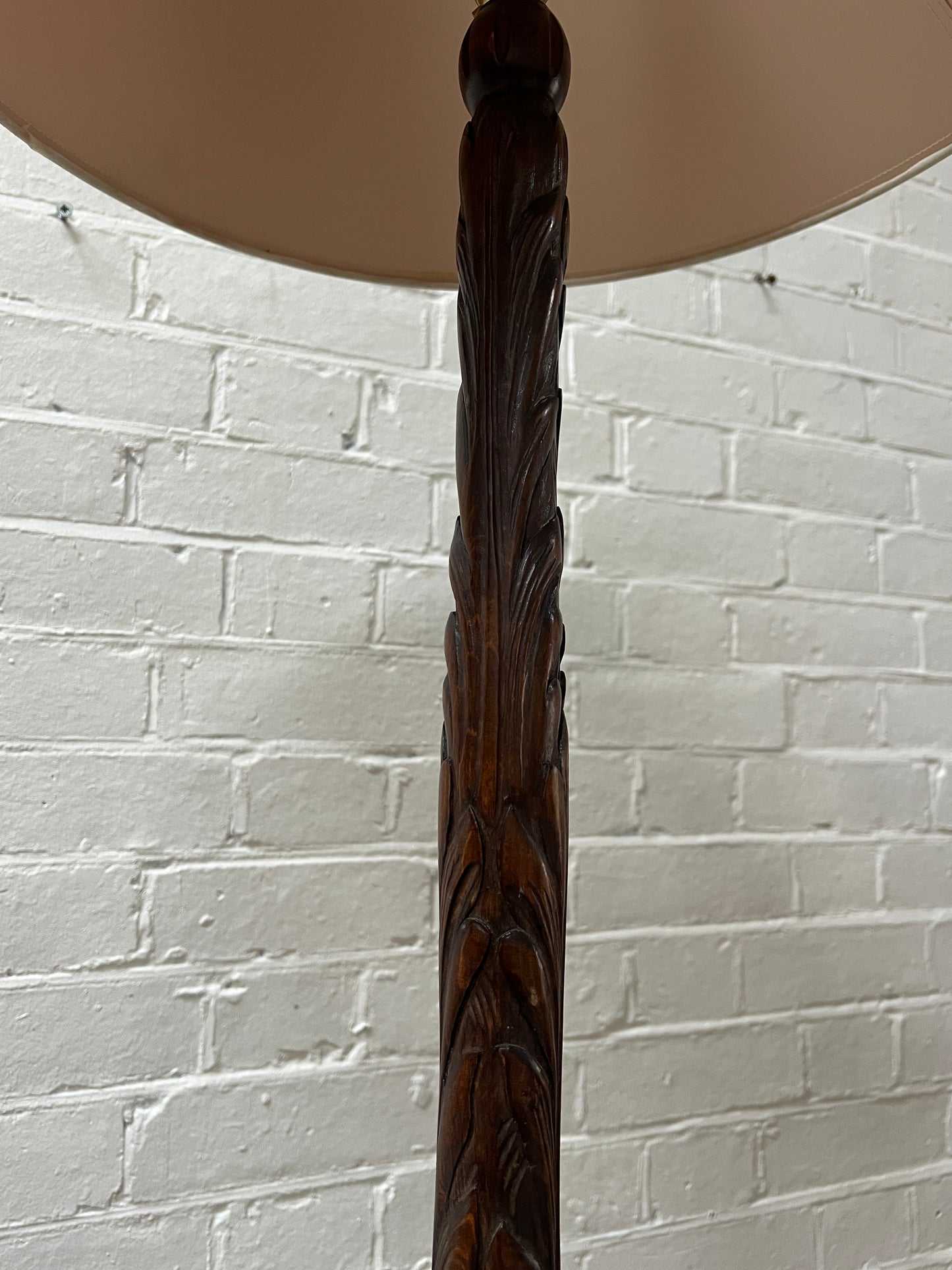 TALL CARVED FLOOR LAMP