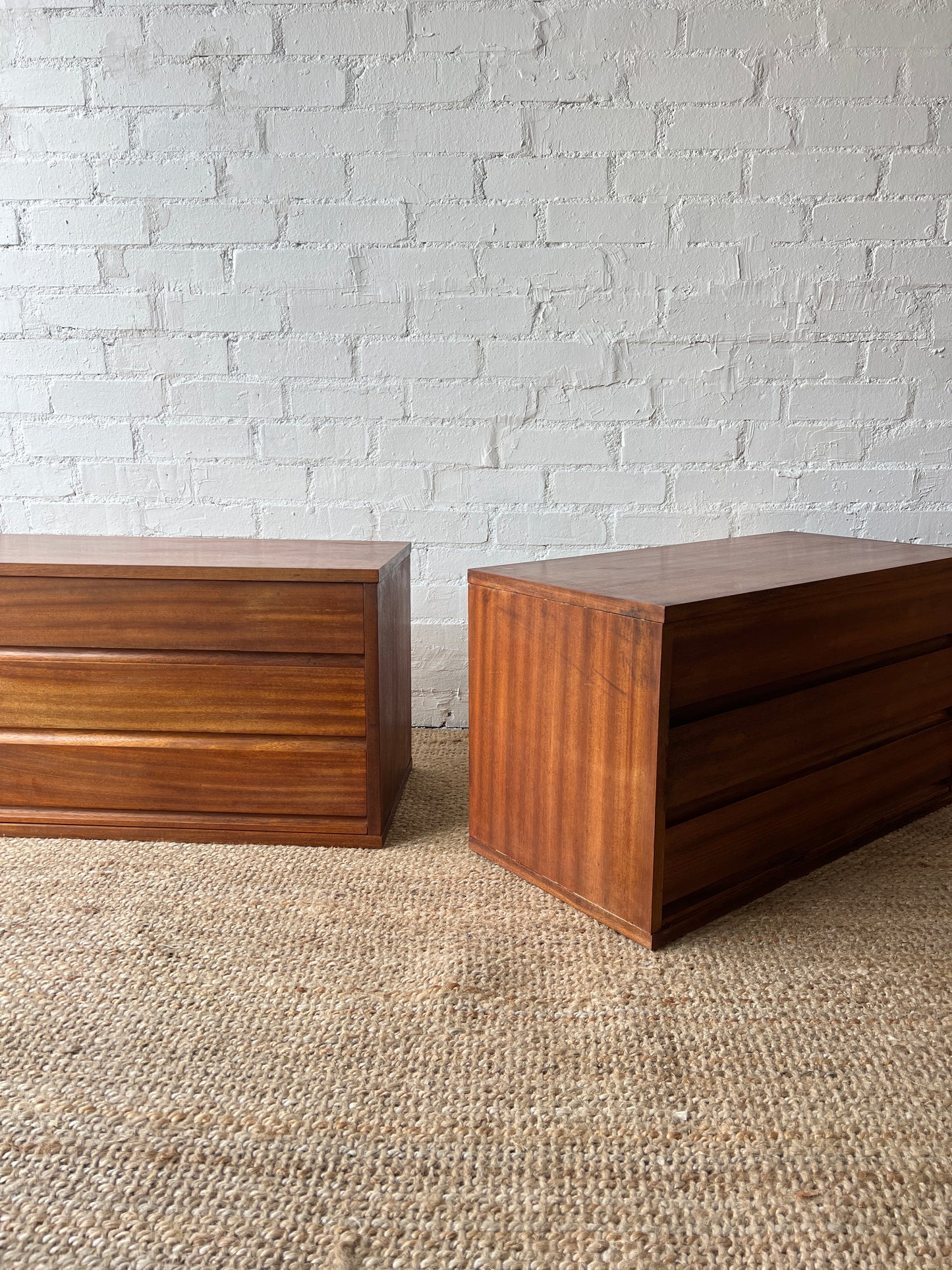 PAIR OF WIDE BEDSIDE TABLES / CHEST