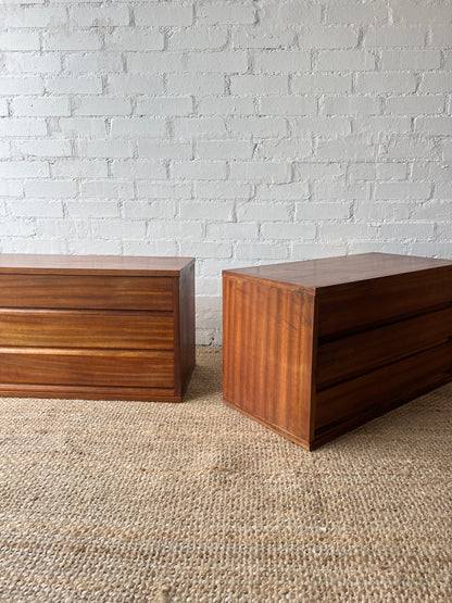 PAIR OF WIDE BEDSIDE TABLES / CHEST