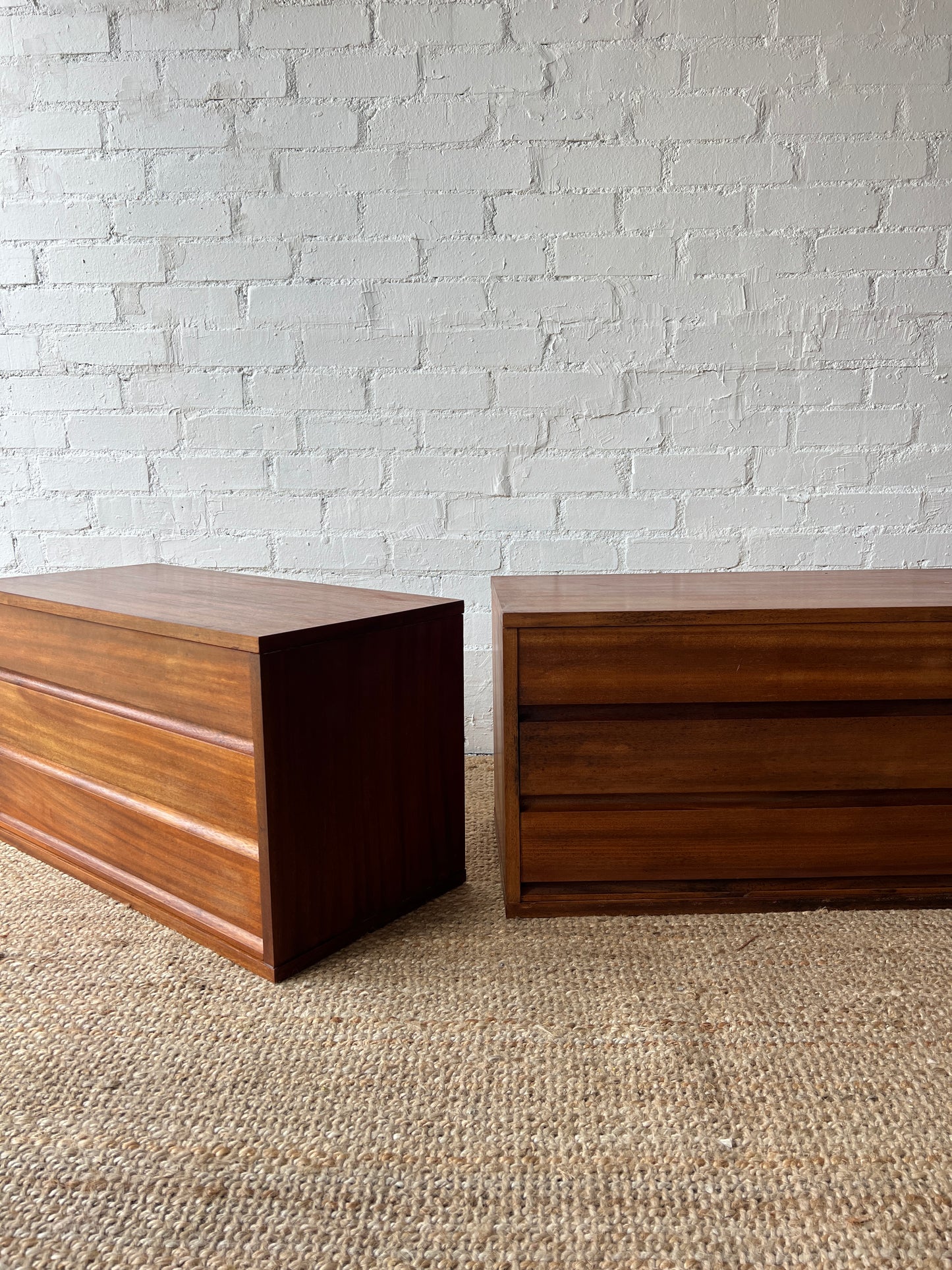 PAIR OF WIDE BEDSIDE TABLES / CHEST