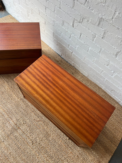 PAIR OF WIDE BEDSIDE TABLES / CHEST