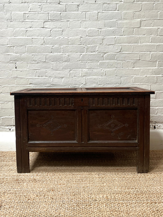 ANTIQUE CARVED COFFER