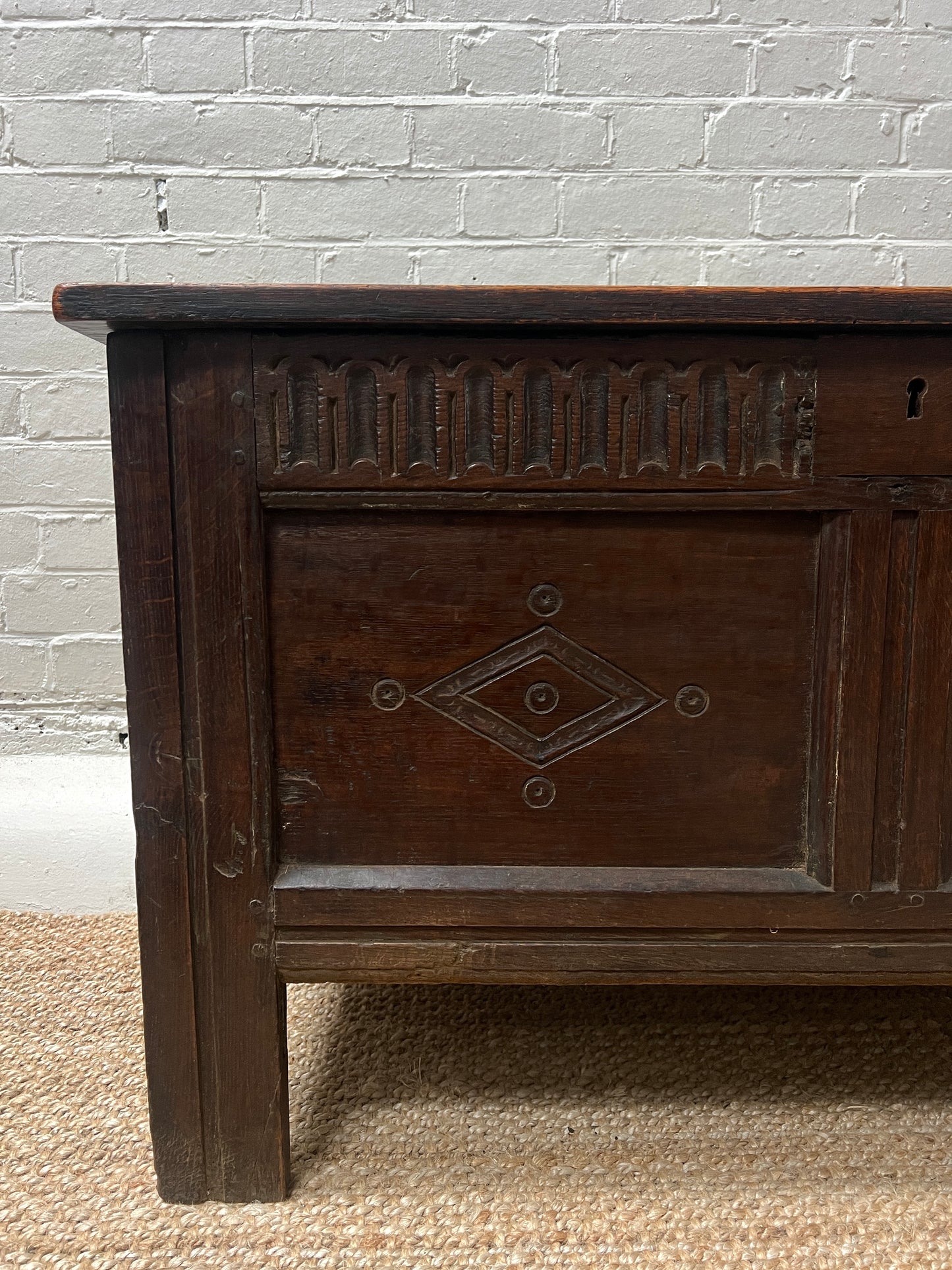 ANTIQUE CARVED COFFER