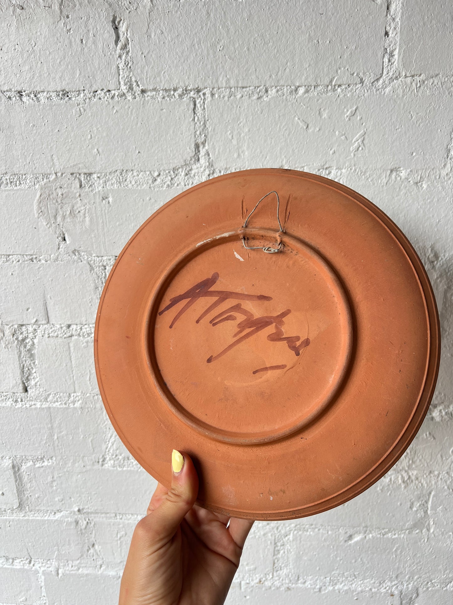 PINK HAND PAINTED ‘BIRD’ PLATE