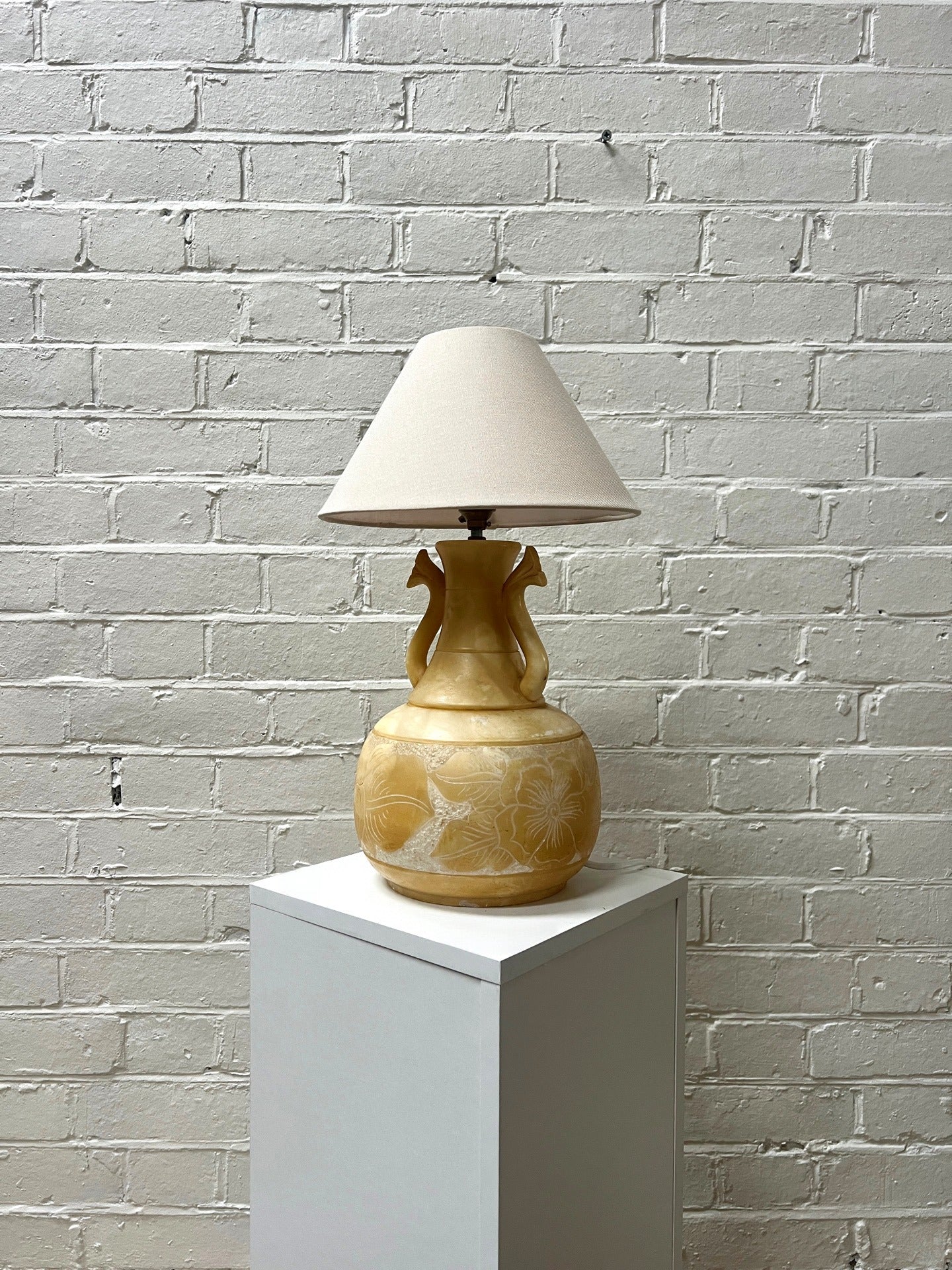 ARTS & CRAFTS SOAPSTONE TABLE LAMP
