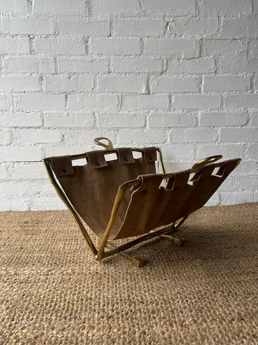 RARE 80S BRONZE MAGAZINE RACK