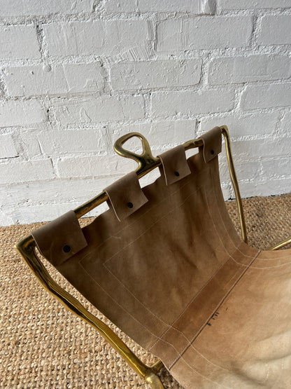 RARE 80S BRONZE MAGAZINE RACK