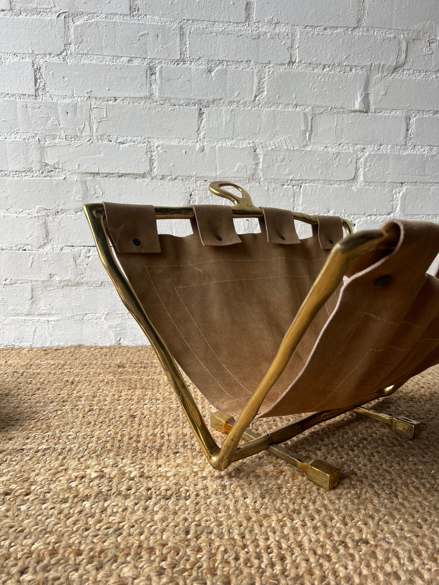RARE 80S BRONZE MAGAZINE RACK