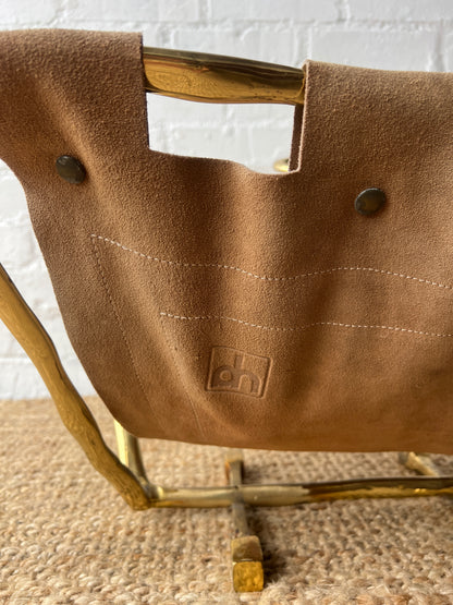 RARE 80S BRONZE MAGAZINE RACK