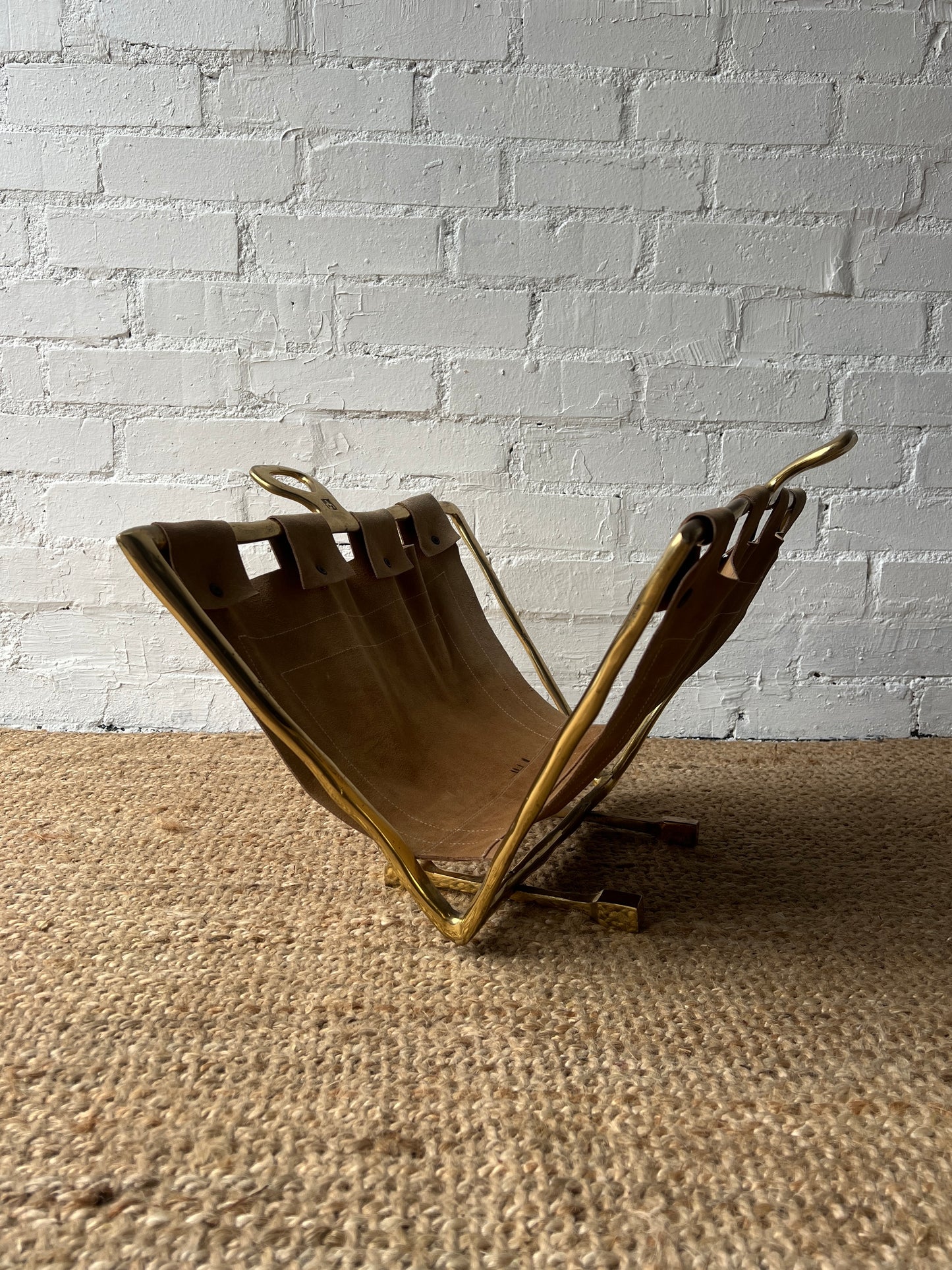 RARE 80S BRONZE MAGAZINE RACK