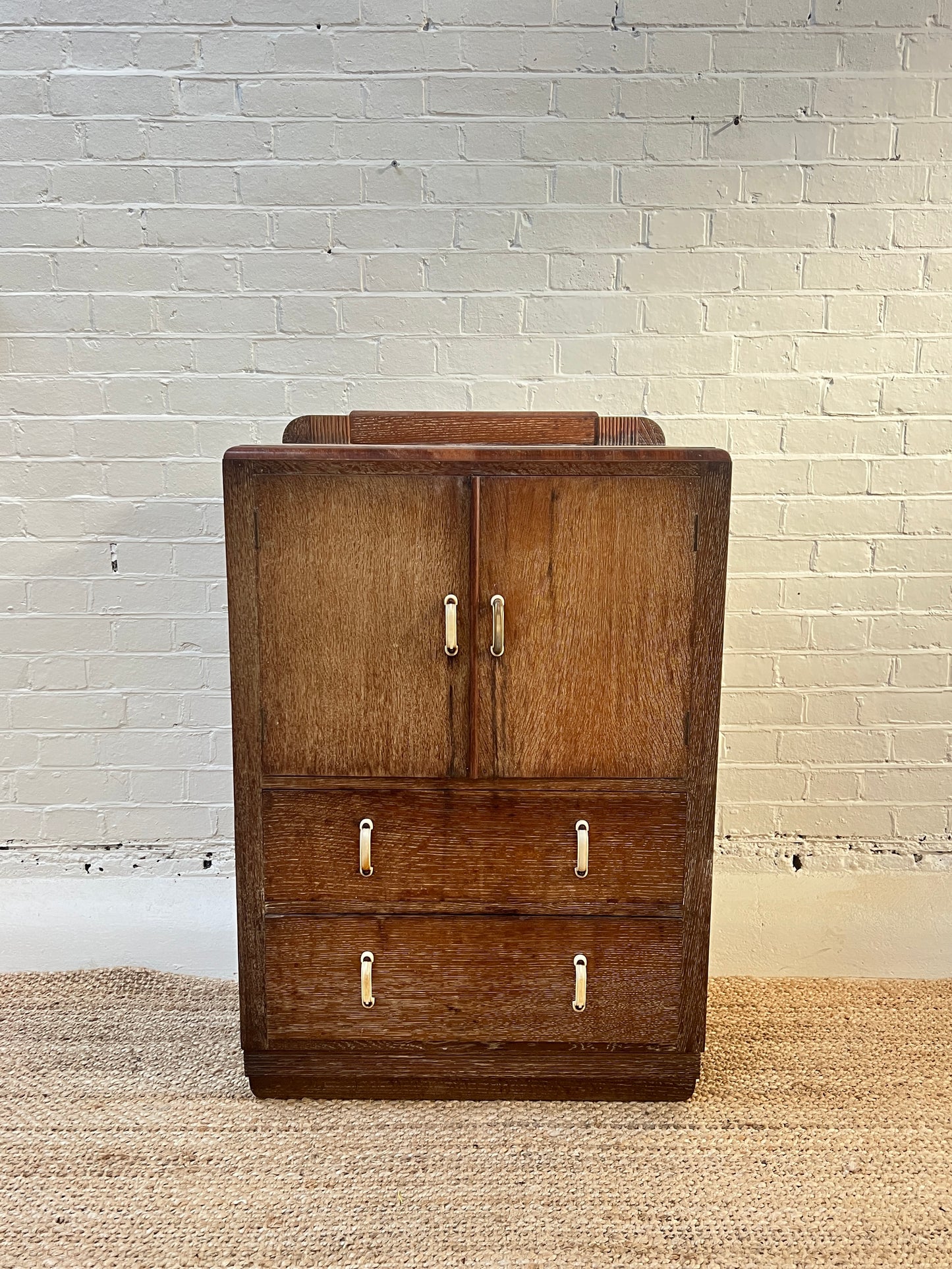 ART DECO LIMED OAK CABINET