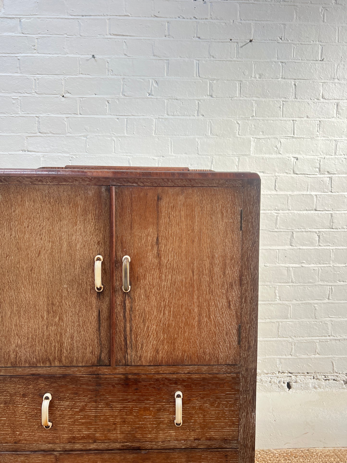 ART DECO LIMED OAK CABINET