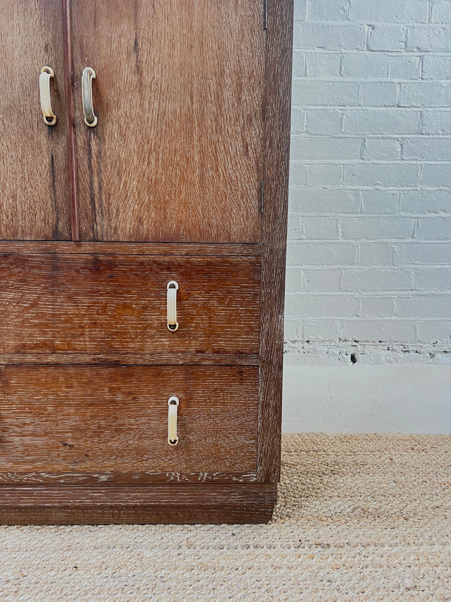 ART DECO LIMED OAK CABINET