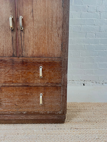 ART DECO LIMED OAK CABINET