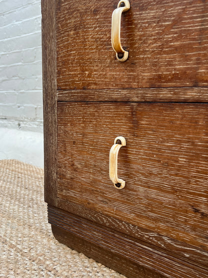 ART DECO LIMED OAK CABINET