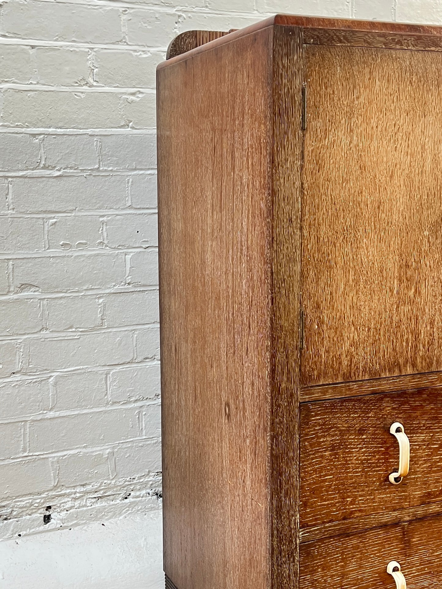 ART DECO LIMED OAK CABINET