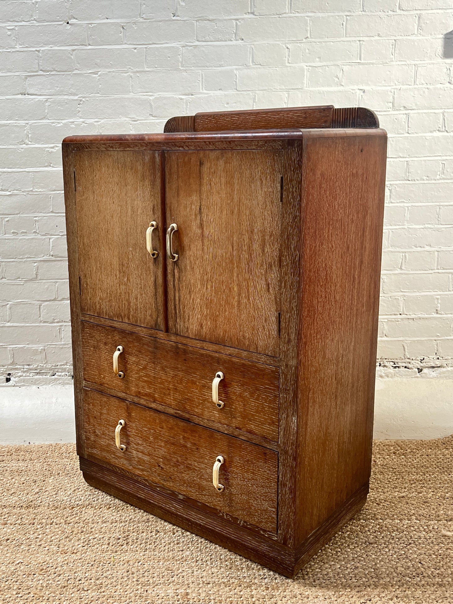 ART DECO LIMED OAK CABINET