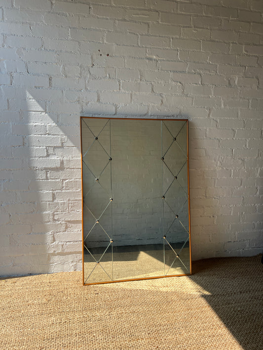 LARGE SECTIONAL TEAK SWEDISH MIRROR