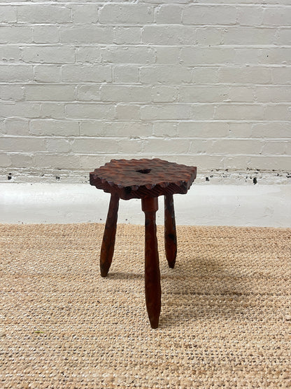 CARVED 'WIGGLE' STOOL