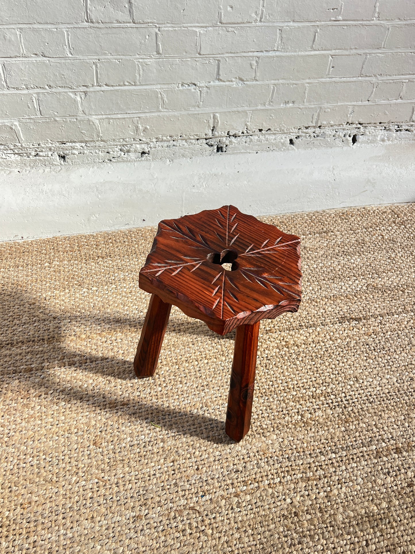 CARVED 'LEAF' STOOL