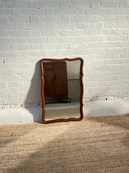 LARGE WOODEN WAVY MIRROR