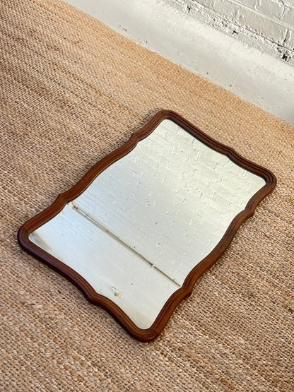 LARGE WOODEN WAVY MIRROR