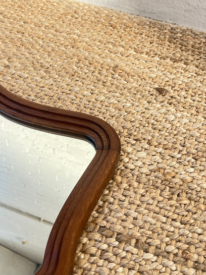 LARGE WOODEN WAVY MIRROR