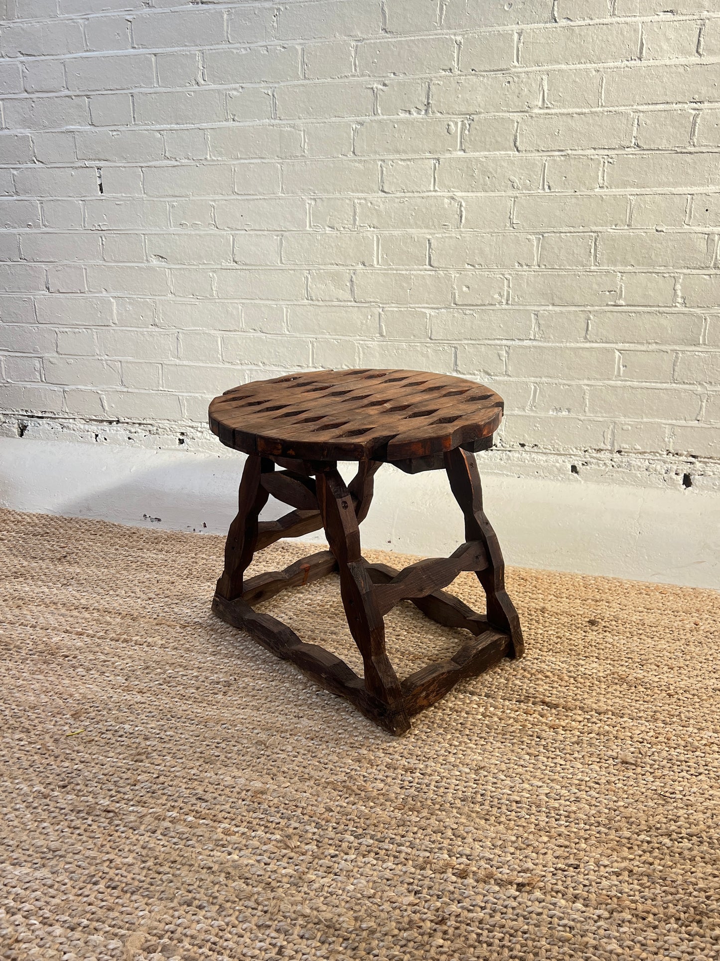 DIAMOND LARGE WOODEN STOOL