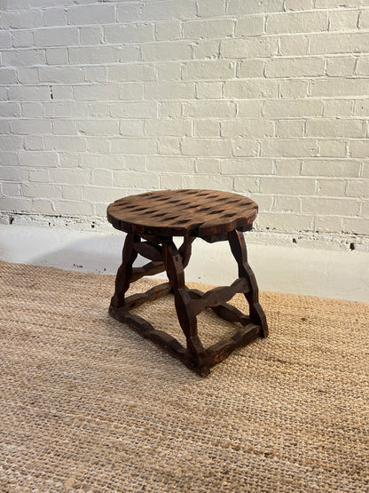 DIAMOND LARGE WOODEN STOOL