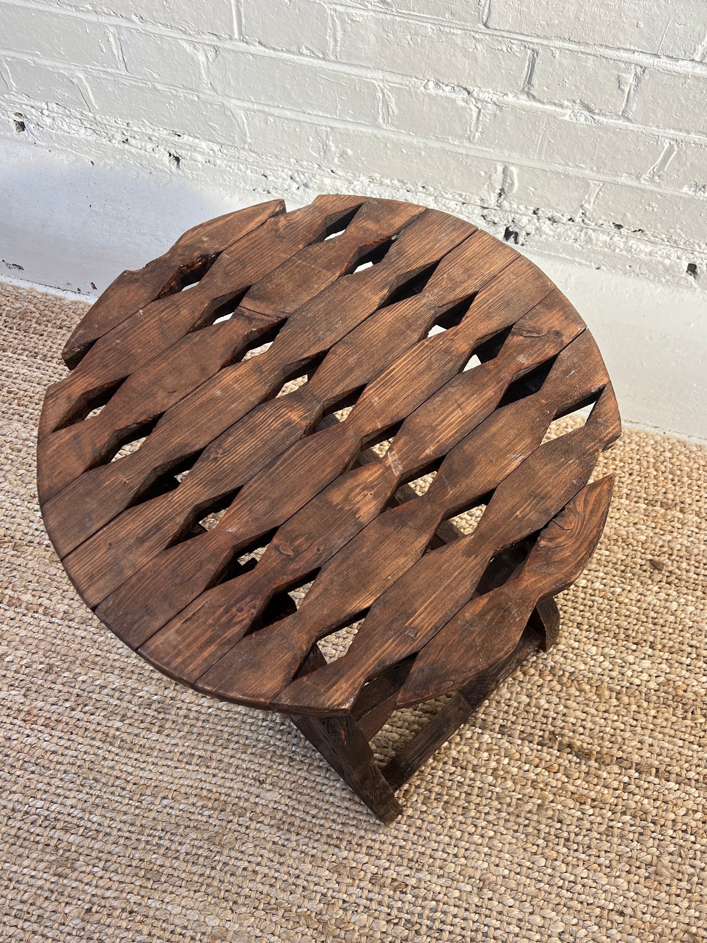 DIAMOND LARGE WOODEN STOOL