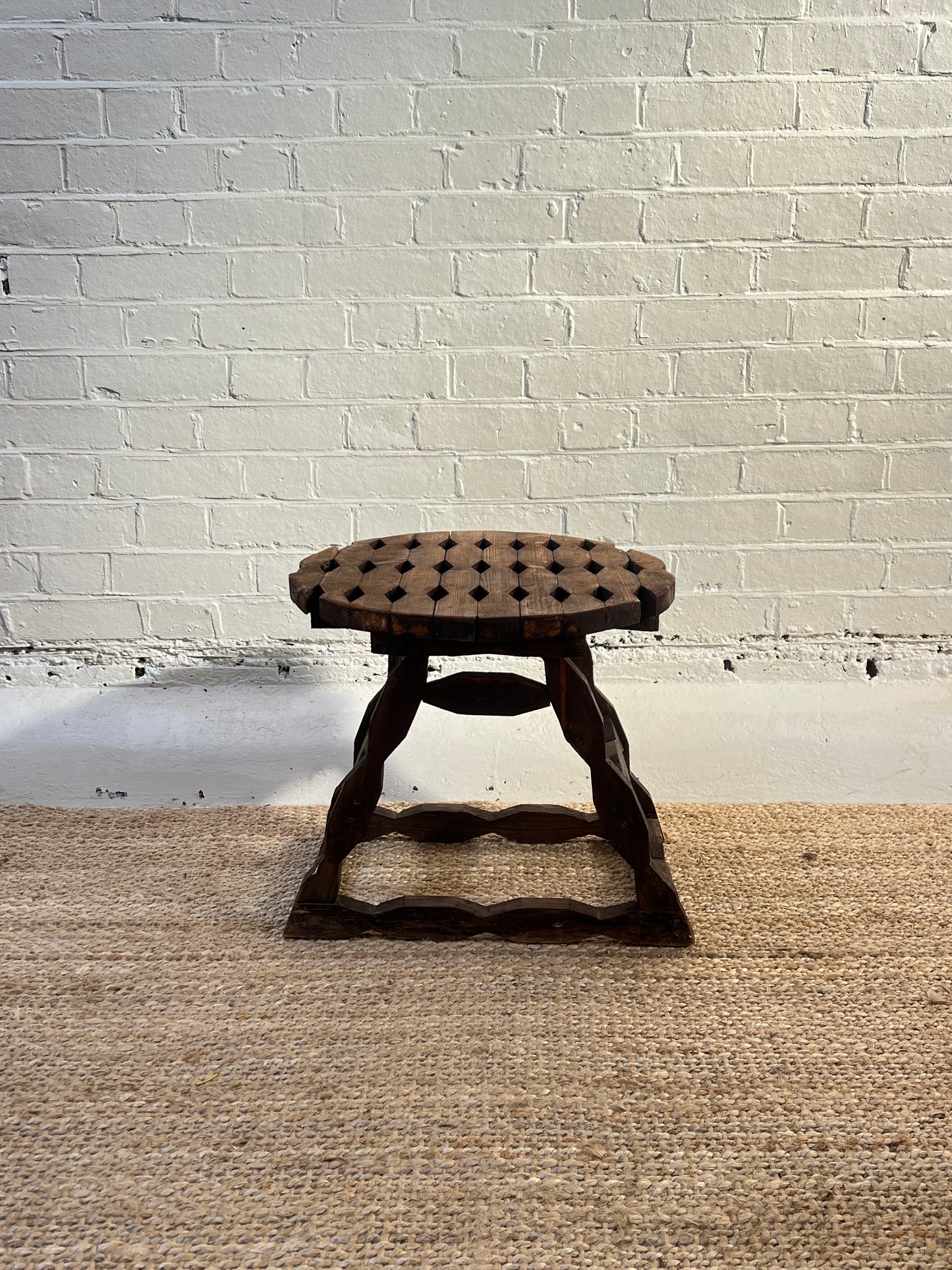 DIAMOND LARGE WOODEN STOOL