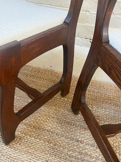 SET OF SIX OAK RAZOR DINING CHAIRS