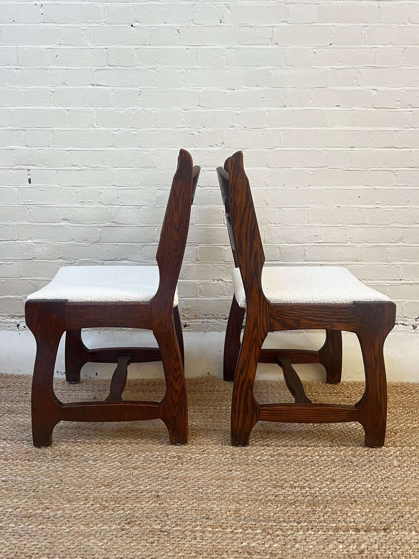 SET OF SIX OAK RAZOR DINING CHAIRS