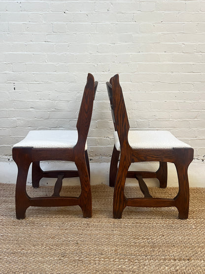 SET OF SIX OAK RAZOR DINING CHAIRS