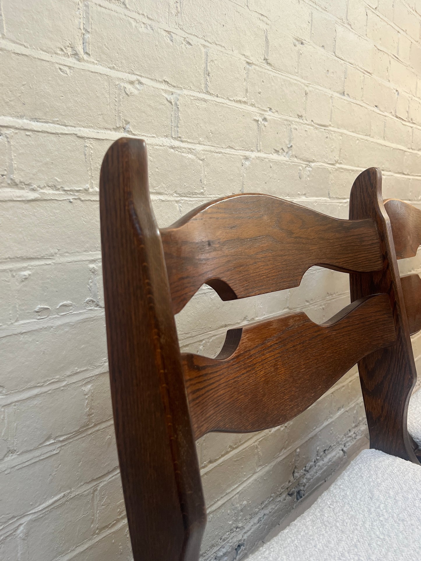 SET OF SIX OAK RAZOR DINING CHAIRS