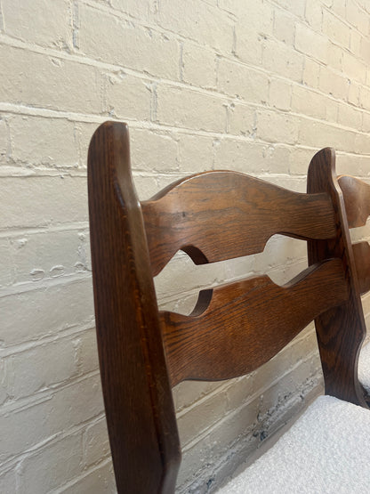 SET OF SIX OAK RAZOR DINING CHAIRS